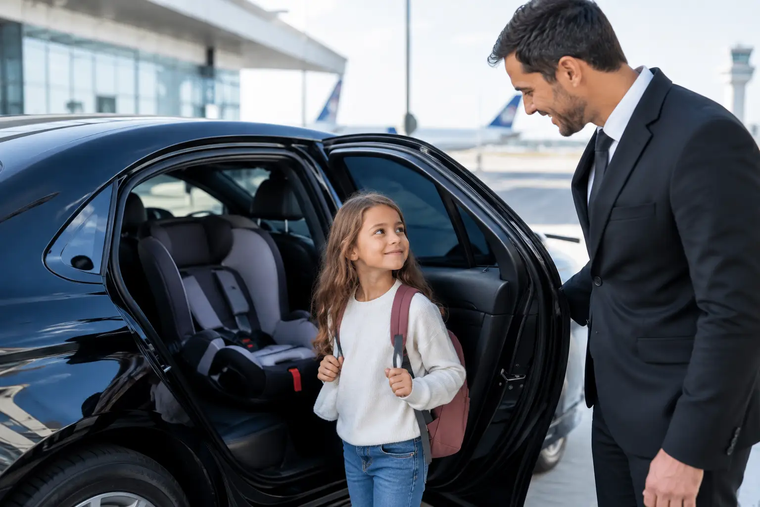 Do Chauffeurs Provide Child Seats for Airport Trips?