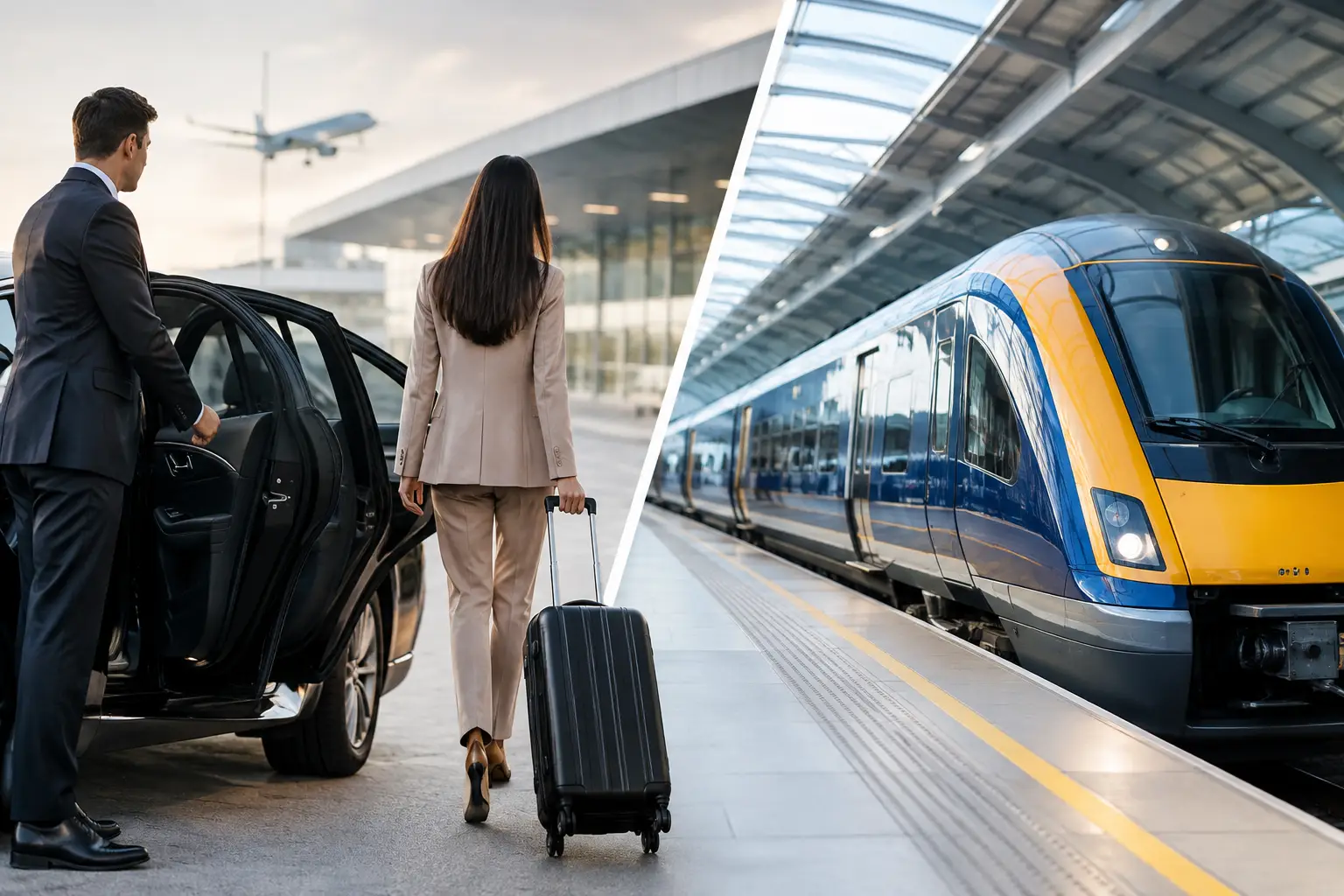 Executive Transfer Versus Rail for UK Airport Trips